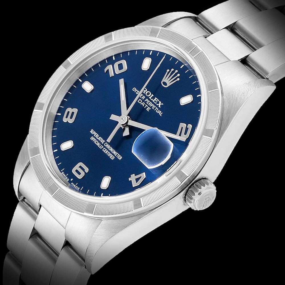  Rolex Oyster Perpetual Date con quadrante blu